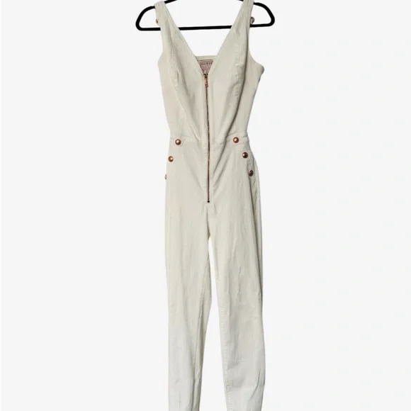Guess White Zipper Jumpsuit - Picture 5 of 7